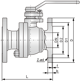 美標(biāo)不銹鋼球閥結(jié)構(gòu)圖